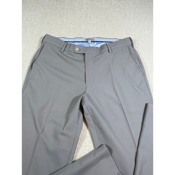 Peter Millar Men’s 34x32 Gray Flat Front Performance Dress Golf Pants Slacks - Picture 8 of 9